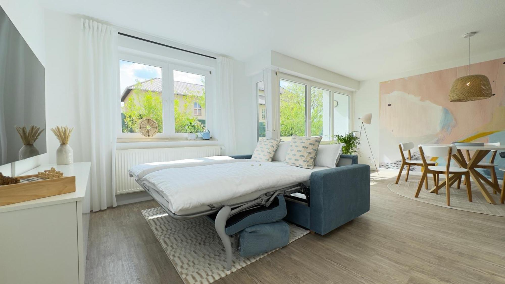 Fewo Am Park - 4P, Boxspringbett, Balkon, Smarttv, Gesundbrunnen, Familienfreundlich Хале Екстериор снимка