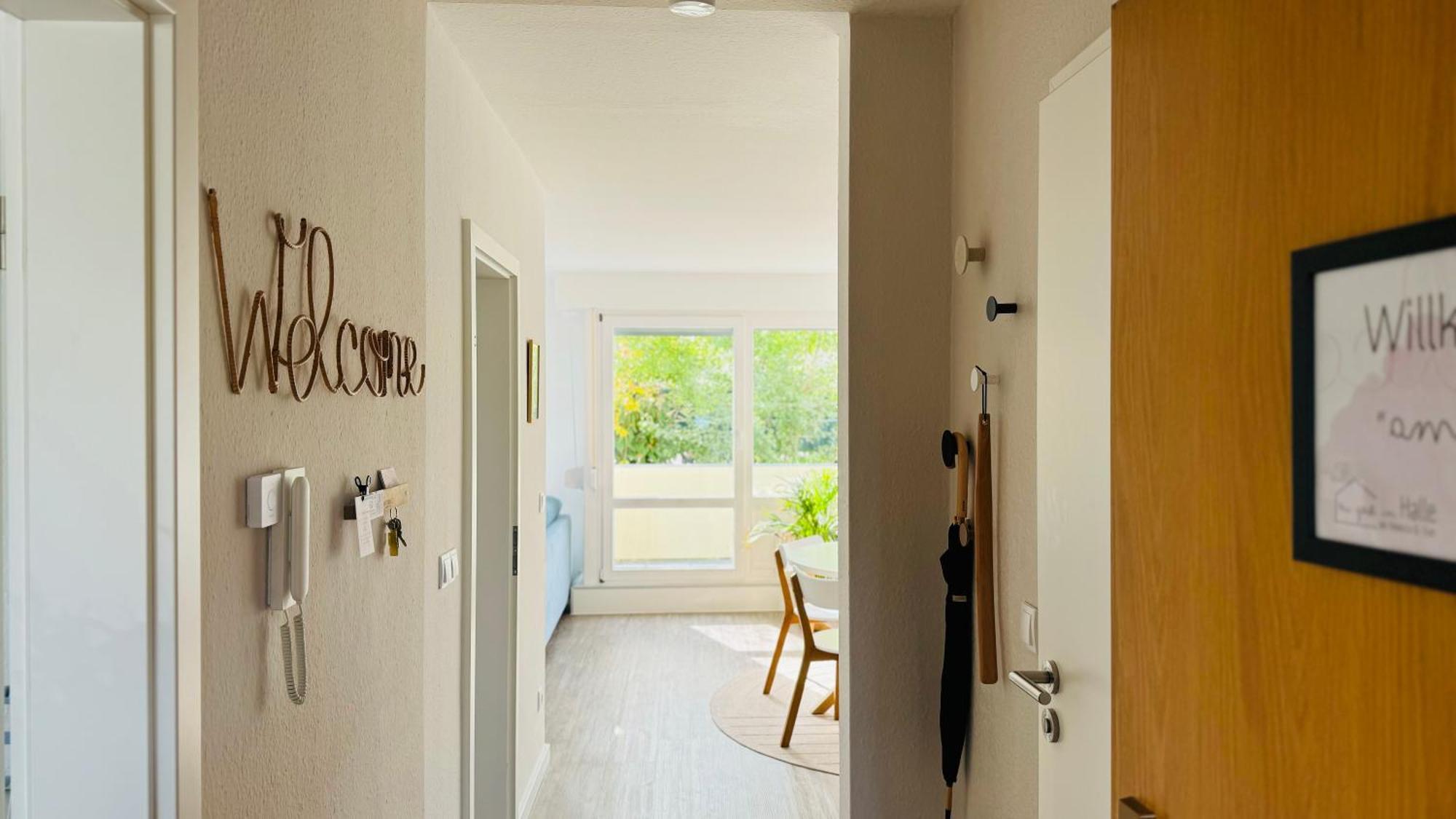 Fewo Am Park - 4P, Boxspringbett, Balkon, Smarttv, Gesundbrunnen, Familienfreundlich Хале Екстериор снимка